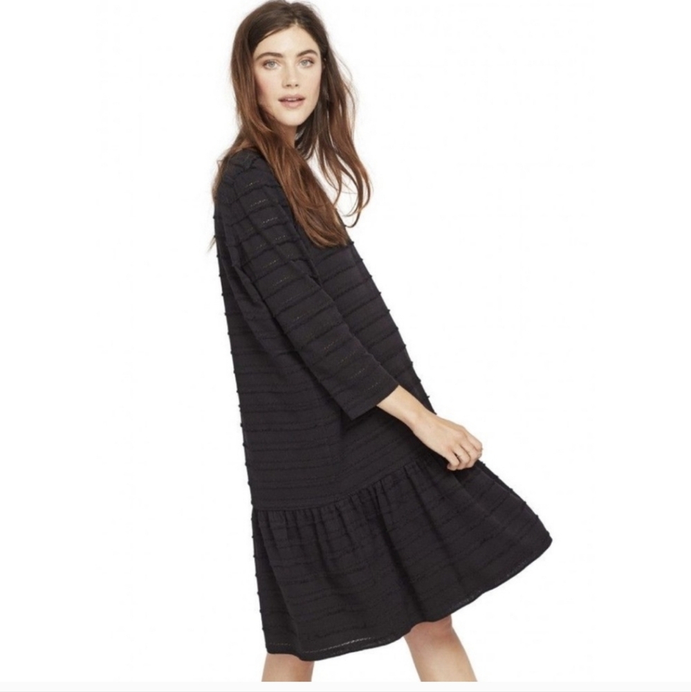 Hatch Maternity The Layla Fringe Black Long Sleeve Dress - Picture 2 of 11